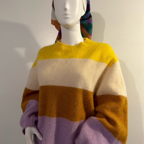 H&M Premium Selection Striped Mohair & Wool Sweater size M - Picture 2 of 14